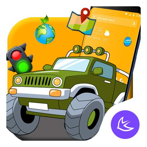Cartoon Art Car APUS Launcher Theme 63.0.1001