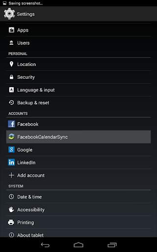 Calendar Sync for Facebook screenshot 2