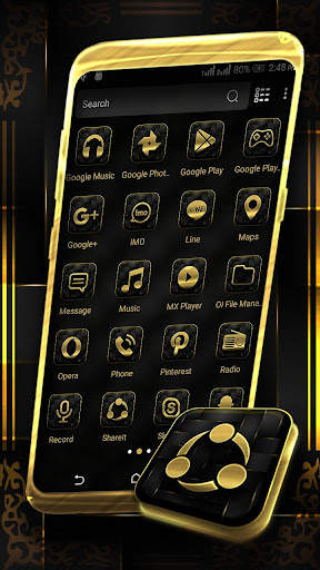 Gold Black Launcher Theme screenshot 2