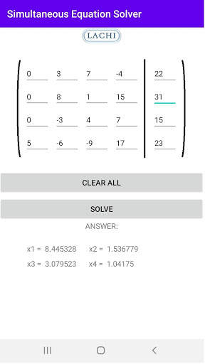 Simultaneous Equation Solver screenshot 4