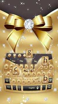Silver Diamond Gold Ribbon Keyboard Theme screenshot 2