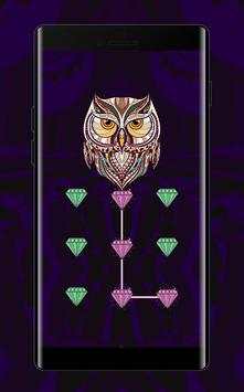 Gemstone APP Lock Theme Owl Pin Lock Screen screenshot 2