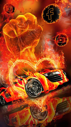 Flaming Car Sports Wallpaper Animasi Tema Peluncur screenshot 4