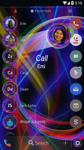 Neon Abstract Phone Dial Theme скриншот 4