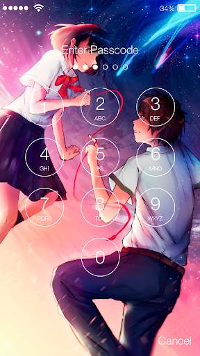 Kimi Cute Couple Anime Name Theme Screen Lock screenshot 2