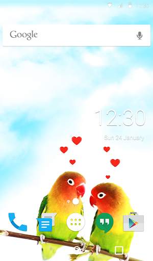 Lovebirds Animated Keyboard   Live Wallpaper 6 تصوير الشاشة