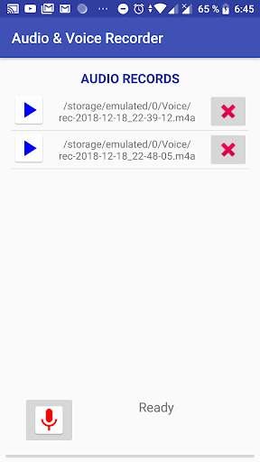 Audio,Sound and Voice Recorder Android App Free screenshot 1