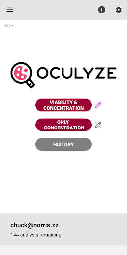 Oculyze FW (Fermentation Wine) Yeast Cell Counter screenshot 1