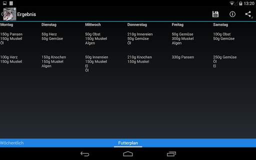 Barf Rechner Lite screenshot 5