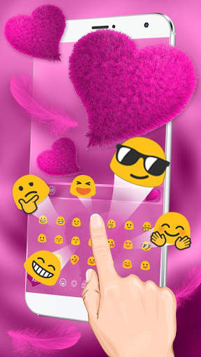 Plush Pink Heart Keyboard screenshot 2