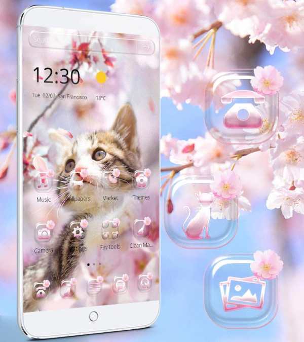Sakura Kitty Theme Wallpaper screenshot 4