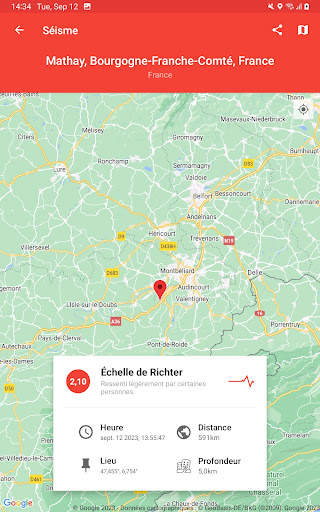 Mes Alertes de Séismes screenshot 5