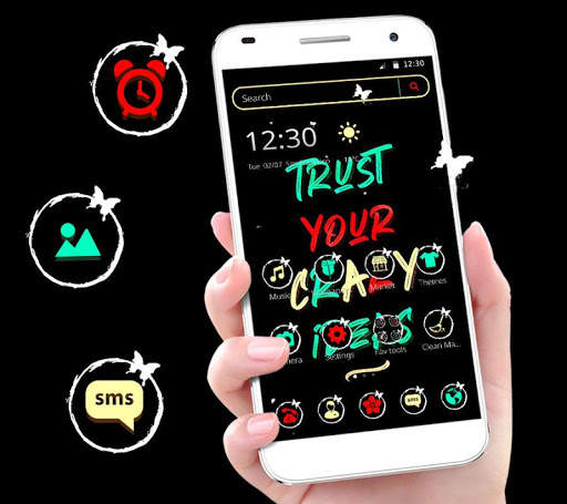 Black Color Crazy Art Theme screenshot 1