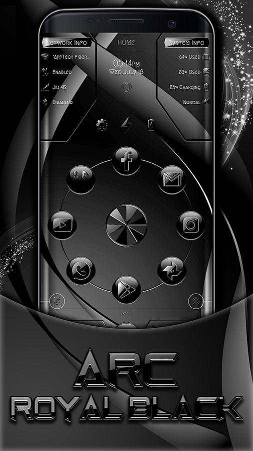 Arc Launcher Royal Black Theme + HD Icons screenshot 2