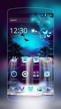 Blue Nature Waterfall Theme screenshot 1