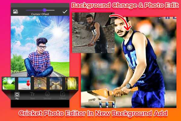 Cricket Photo Editor - Background Changer screenshot 1