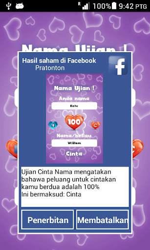 Ujian Cinta Nama - gurauan - Prank App screenshot 3