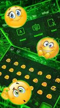 Neon Green Light Animated Keyboard Theme screenshot 3
