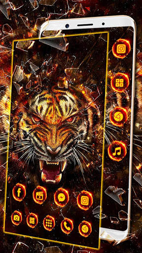 Fire Tiger Launcher Theme Live HD Wallpapers скриншот 3