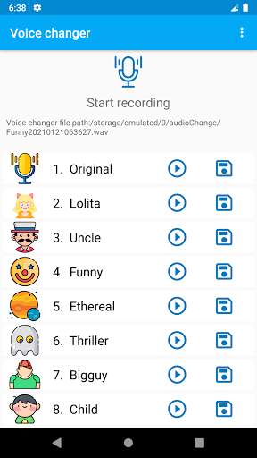 Voice changer with special effects screenshot 1