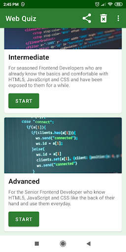 Web Quiz screenshot 1