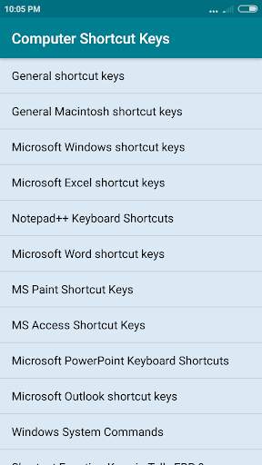 Computer Shortcut Keys screenshot 1