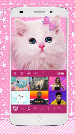 Cute Pink Kitty Keyboard screenshot 3