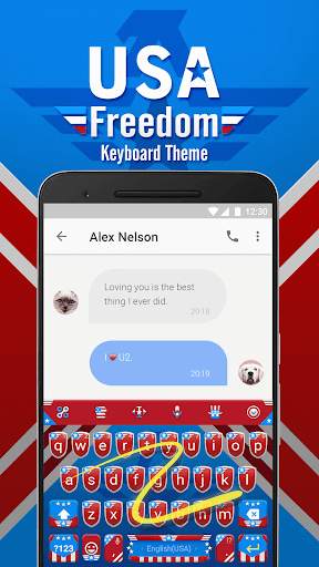 USA Freedom Keyboard Theme & Emoji Keyboard screenshot 4