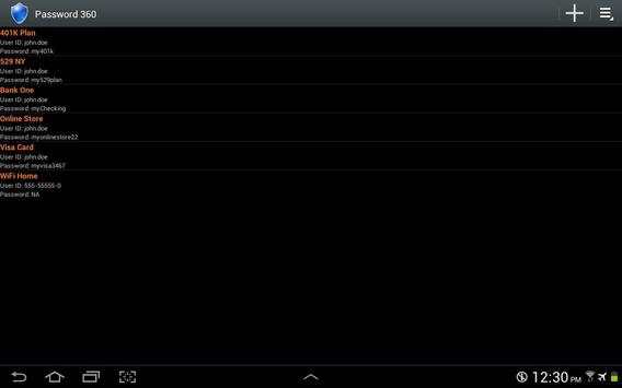 Password 360 Lite screenshot 6