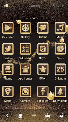 Gold Xmas Go Launcher Theme screenshot 3
