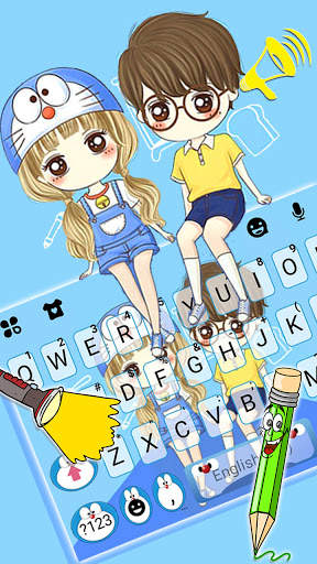 Cartoon Couple Love Keyboard B screenshot 3
