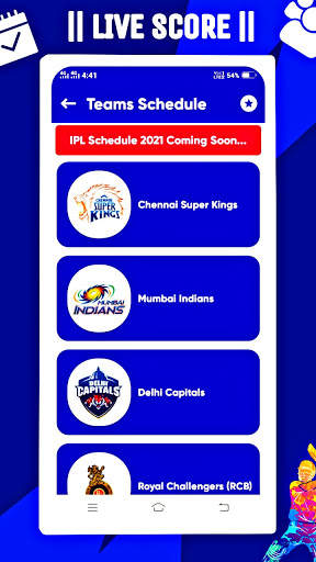 IPL 2021 Schedule : Live Score, Point Table, Venue screenshot 2