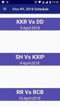Vivo IPL 2018 Cricket Match Update Schedule screenshot 3