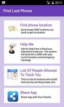 Find My Phone App SMS/GPS Free screenshot 1