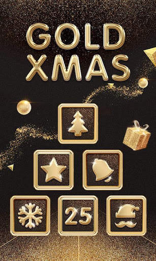 Gold Xmas Go Launcher Theme screenshot 1