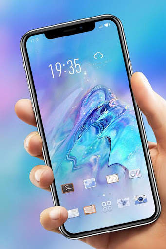 Blue Crystal Theme Infinix Hot S4 Launcher screenshot 3