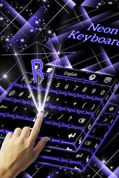 Dark Blue Neon Keyboard screenshot 1
