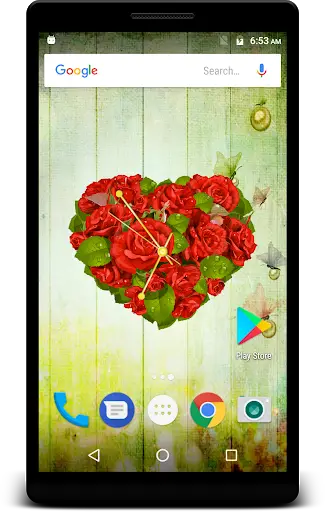 Rose Clock Live Wallpaper 4 تصوير الشاشة