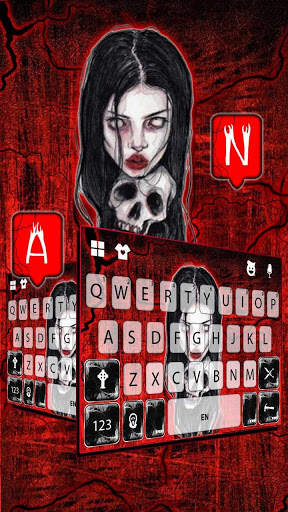 Red Creepy Girl Keyboard Theme screenshot 4