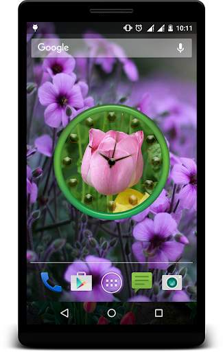 Tulips Clock Live Wallpaper screenshot 2