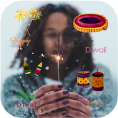 Diwali Editor : Diwali Stickers On My Pic With LWP icon