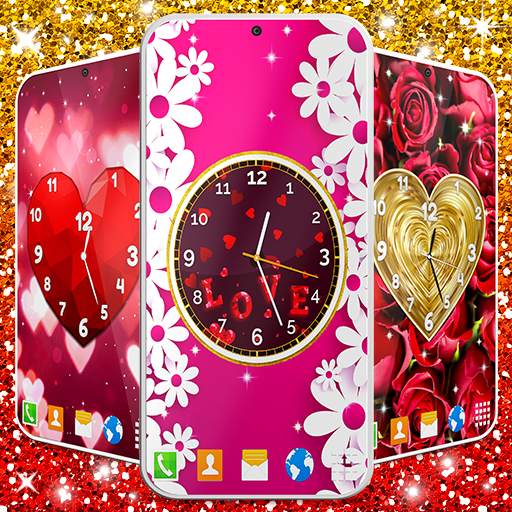Love Hearts Clock Wallpaper 6.9.38