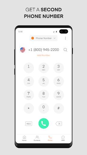 Phoner 2nd Phone Number   Text 1 تصوير الشاشة