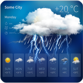 Clock &amp;Weather widget daily forecast free icon