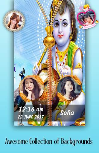 Lord Krishna Zipper Lock Screen 1 تصوير الشاشة