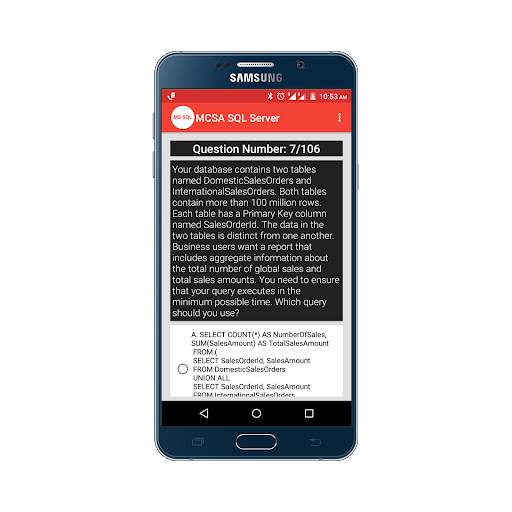 MCSA SQL Server 2012/2014 Practice Test screenshot 8