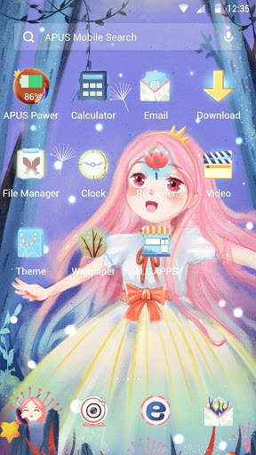 Pink Cute Girl-APUS theme & HD wallpapers 2 تصوير الشاشة