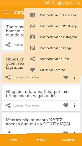 Status para diversas ocasiões screenshot 2