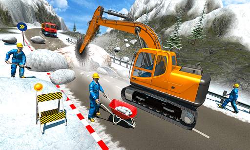 Snow Cutter Excavator Simulator-Winter Snow Rescue screenshot 1