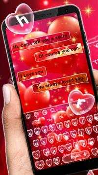 Red Love Heart Keyboard Theme 1 تصوير الشاشة